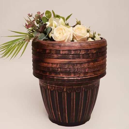 8 Pack 12Inch Plant Pots,Flowerpot Set,Plastic Planter,Flower Pot with Drainage Hole and Saucer,Used for Indoor and Outdoor Flower and Plant Cultivation.