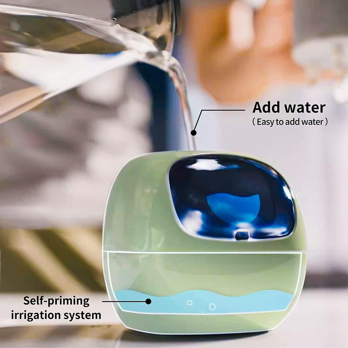 Masdio Smart Flowerpots, with Artificial Intelligence, Time Temperature Display, and Numerous Expressive Animations Based On The Environment, for Indoor Decoration, Gifts(White)