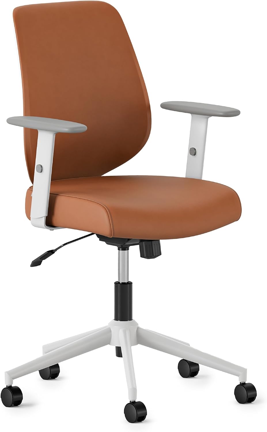 Branch Daily Chair - Vegan Leather Office Chair with Swivel, Lumbar Rest, and Adjustable Armrests - Comfortable Seating for Improved Posture and Productivity - Limestone