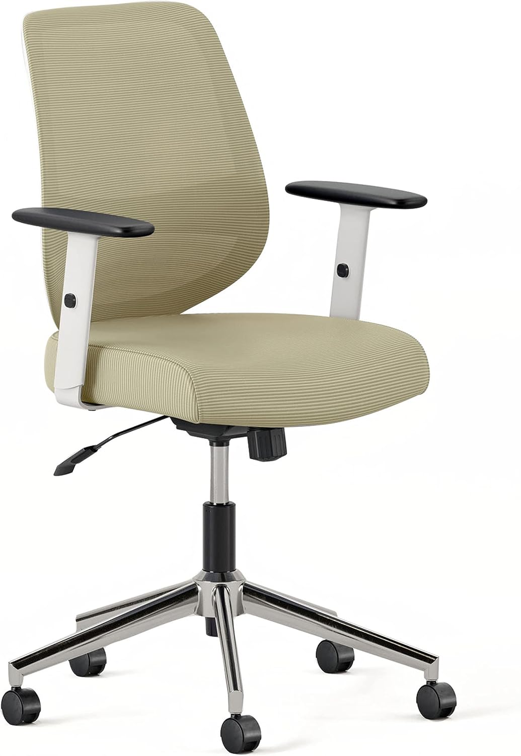 Branch Daily Chair - Vegan Leather Office Chair with Swivel, Lumbar Rest, and Adjustable Armrests - Comfortable Seating for Improved Posture and Productivity - Limestone
